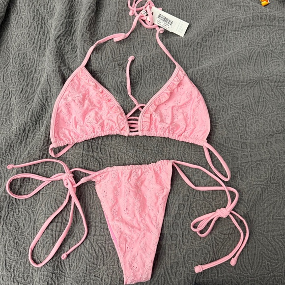 Frankies Bikinis Camilla Eyelet Bikini Set - Picture 1 of 2